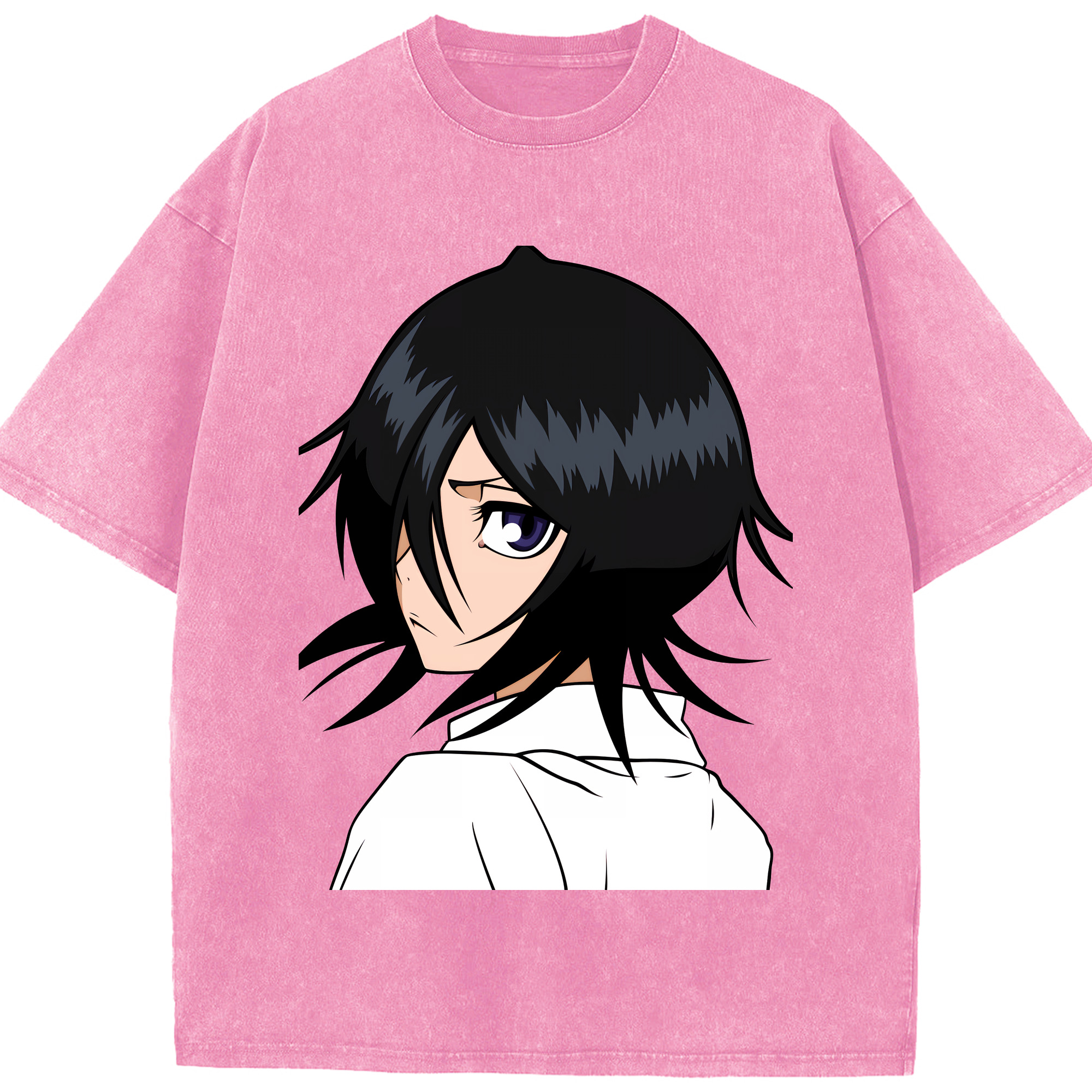（画像用） ブリーチ 朽木ルキア BLEACH Kuchiki Rukia 綿100% ヴィンテージ風 半袖Tシャツ（フロントプリント）